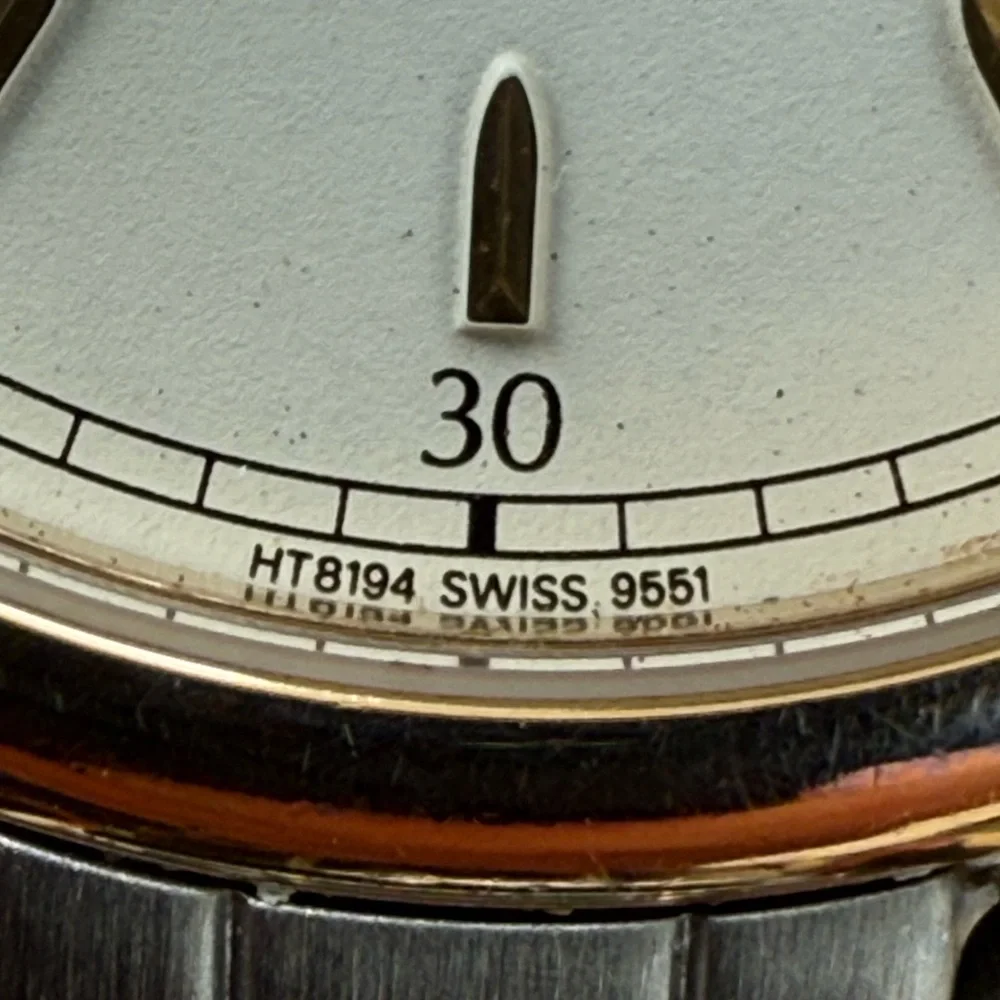 Wittnauer Vintage Luxury Watch Two-Tone Bracelet Case White Dial Date Window